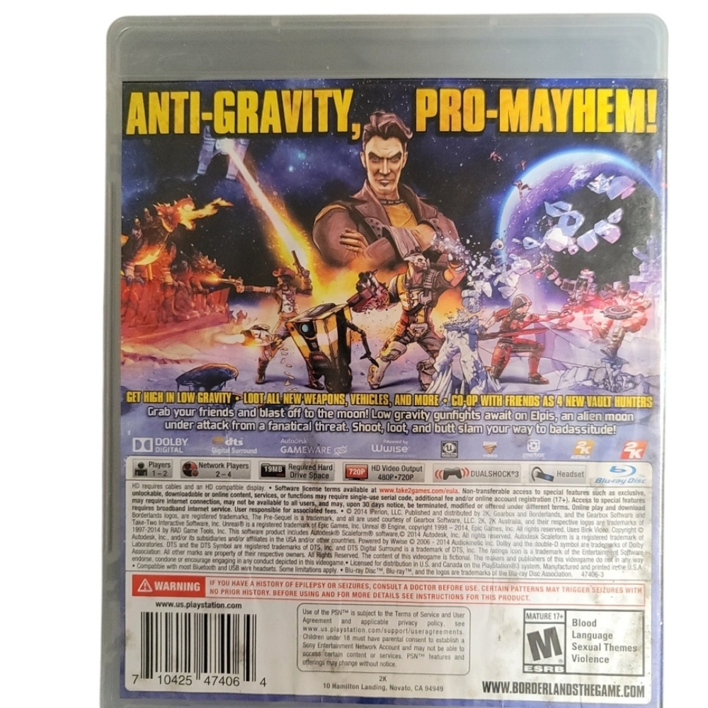 PlayStation 3 PS3 Video Game - Borderlands The Pre-Sequel! Very Good Complete - Picture 2 of 6